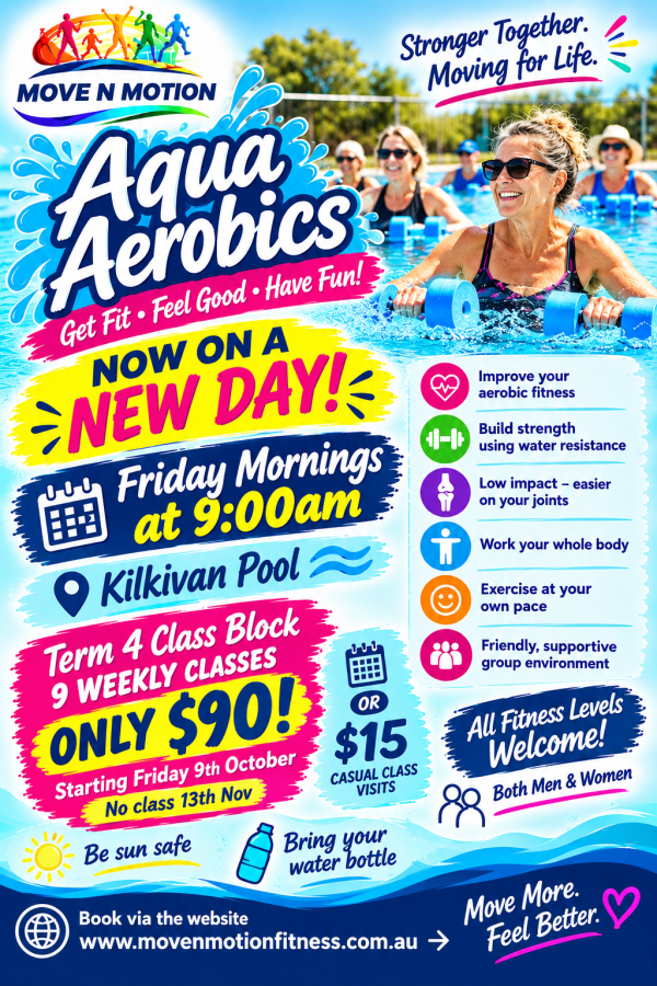 Move N Motion Aqua Aerobics at Kilkivan Pool